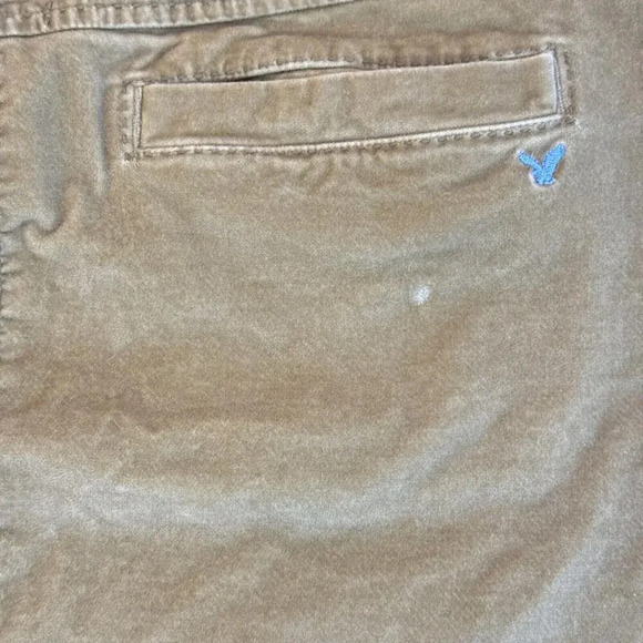 American Eagle Velvet Velour Khaki Vintage Y2K Boho Millennial Mini Skirt Size 2 - Picture 12 of 12